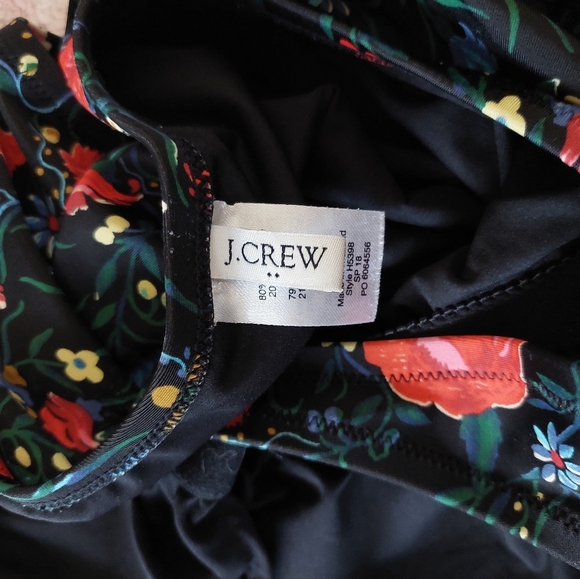 J. Crew Factory Floral Halter Strapless One Piece Swimsuit Size Meduim - Picture 6 of 9